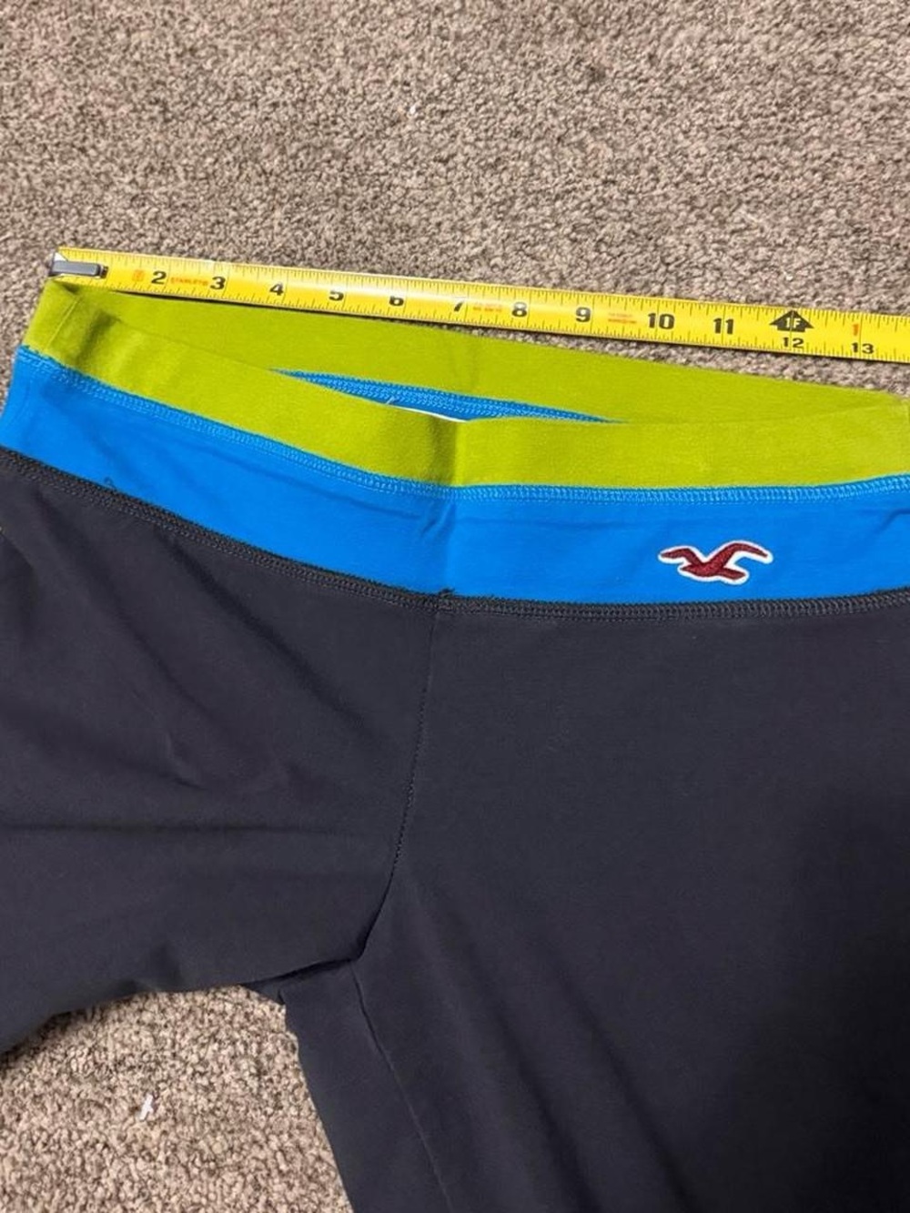 Hollister Co. y2K grey leggings with green and blue waistband - Picture 5 of 8